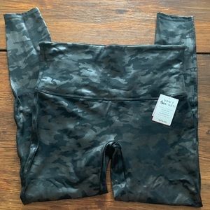 Spanx faux leather camo leggings